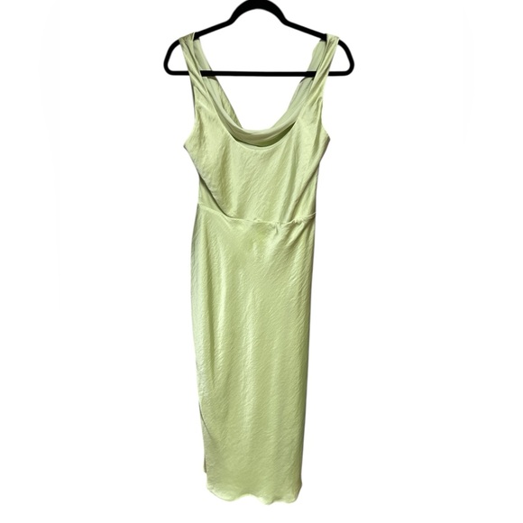 Abercrombie&Fitch Light Green Sleeveless Drape Neck Formal Long Gown size L NWT - Picture 2 of 6